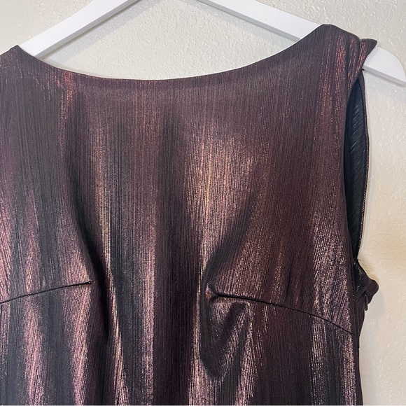 MAC DUGGAL Brown Metallic Cowl Back Column Gown Espresso NWT Size 10 49087 - Picture 5 of 8